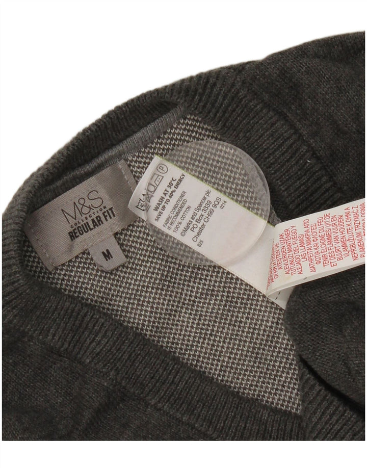Marks & Spencer Mens Regular Fit Vest Tank Top Bumbac Gri mediu