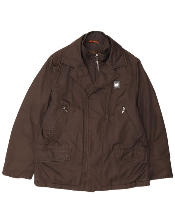 Piero Guidi Mens Windbreaker Jacket UK 44 2XL Brown Poliester