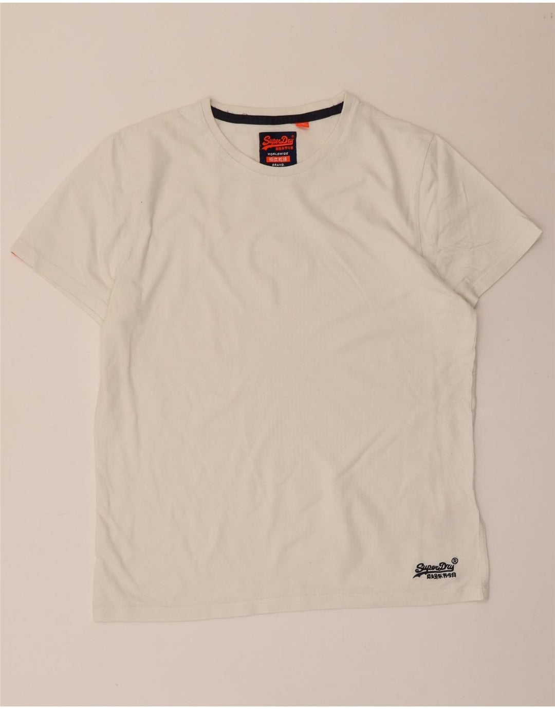 Tricou Superdry pentru bărbați Top mare din bumbac alb