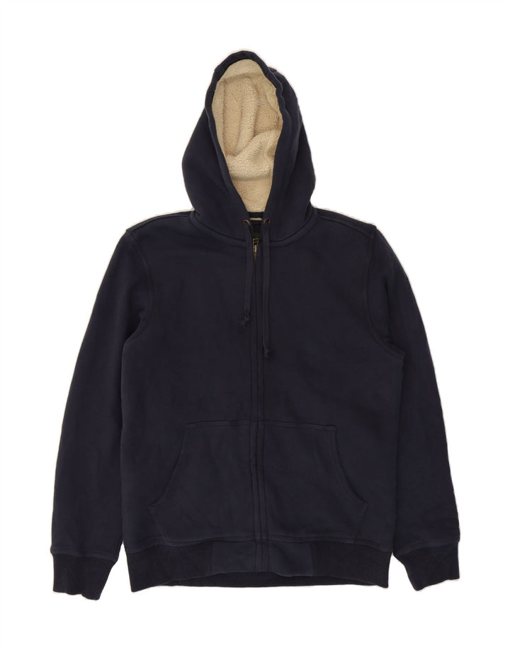 EDDIE BAUER Mens Zip Hoodie Sweater Small Navy Blue Cotton Vintage Eddie Bauer and Second-Hand Eddie Bauer from Messina Hembry 