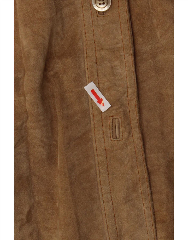 Jachetă vintage de piele intoarsa pentru femei UK 18 XL Bej