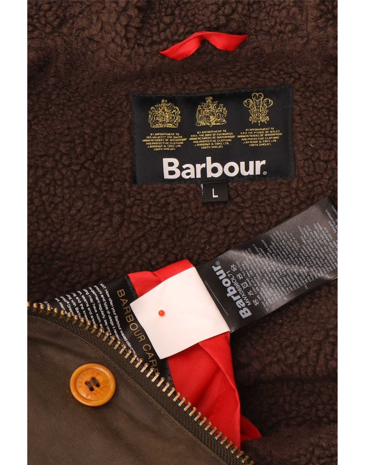 Jachetă pentru bărbați din bumbac cerat cu glugă Barbour UK 40 Maro mare