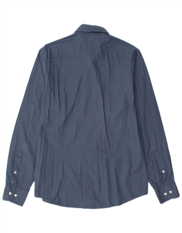 Cămașă TOMMY HILFIGER pentru bărbați, bumbac cu pete albastru mediu