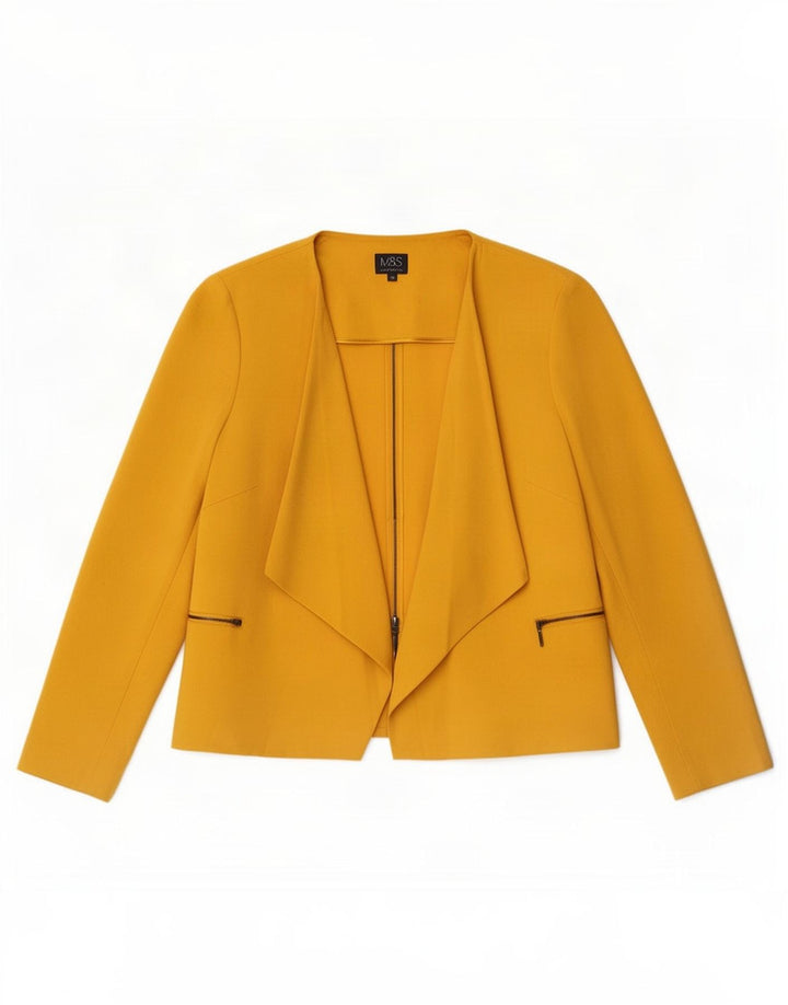 Jachetă pentru femei Marks & Spencer Open Blazer UK 20 2XL Galben Poliester