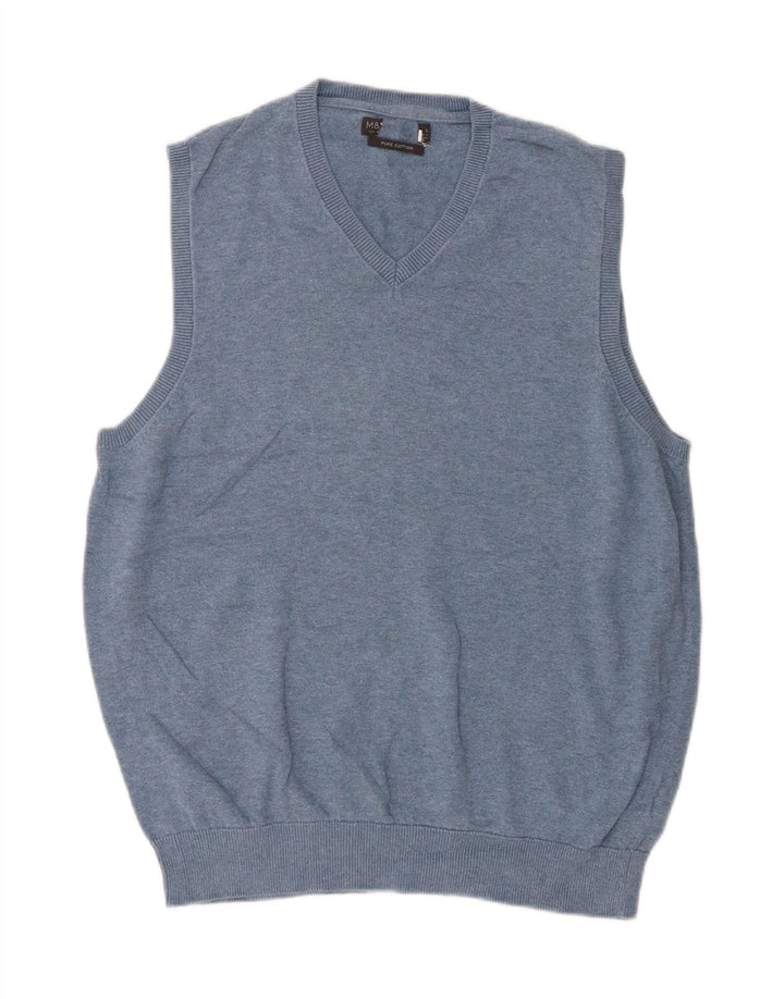 Marks & Spencer Vestă pentru bărbați Tank Top mare, albastru, bumbac