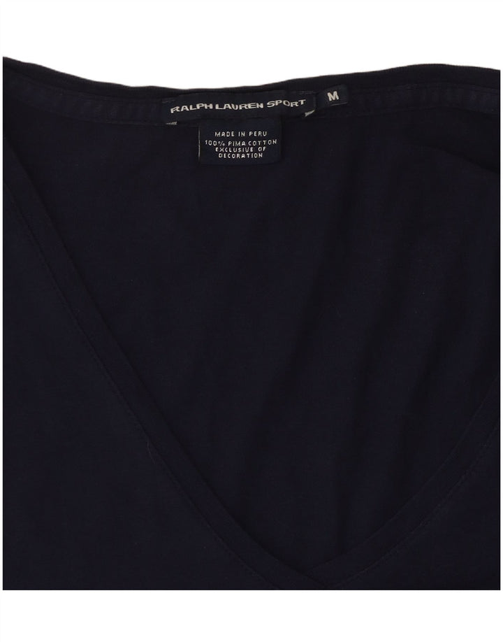 RALPH LAUREN Tricou pentru femei Top UK 12 Medium Bleumarin Bumbac