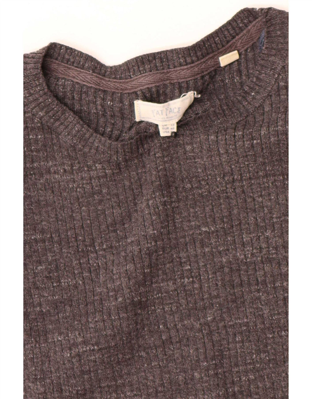 Fat Face pentru femei Top cu mânecă lungă UK 12 Medium Gri Bumbac
