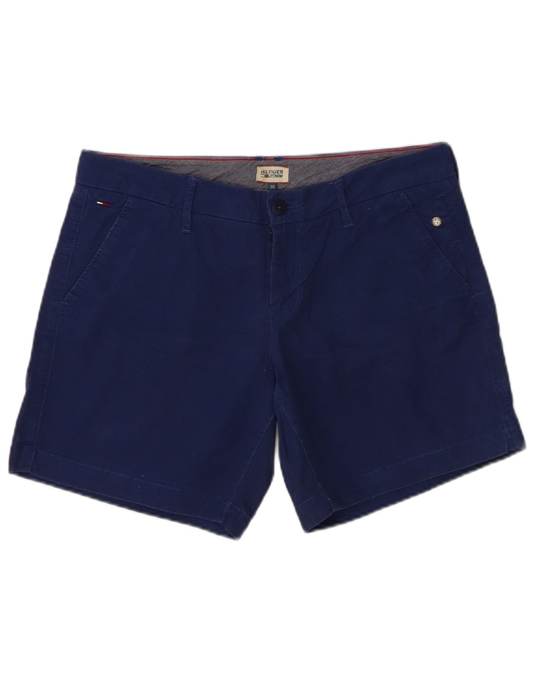 Pantaloni scurți chino Tommy Hilfiger pentru femei W30, bumbac albastru mediu