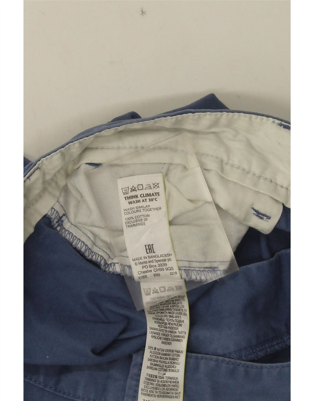 Pantaloni scurți chino pentru bărbați Marks & Spencer W38 XL, bumbac albastru