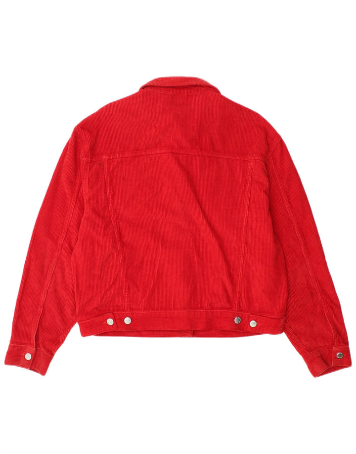 Topshop Jachetă oversized din velur pentru femei UK 10 Small Red Bumbac