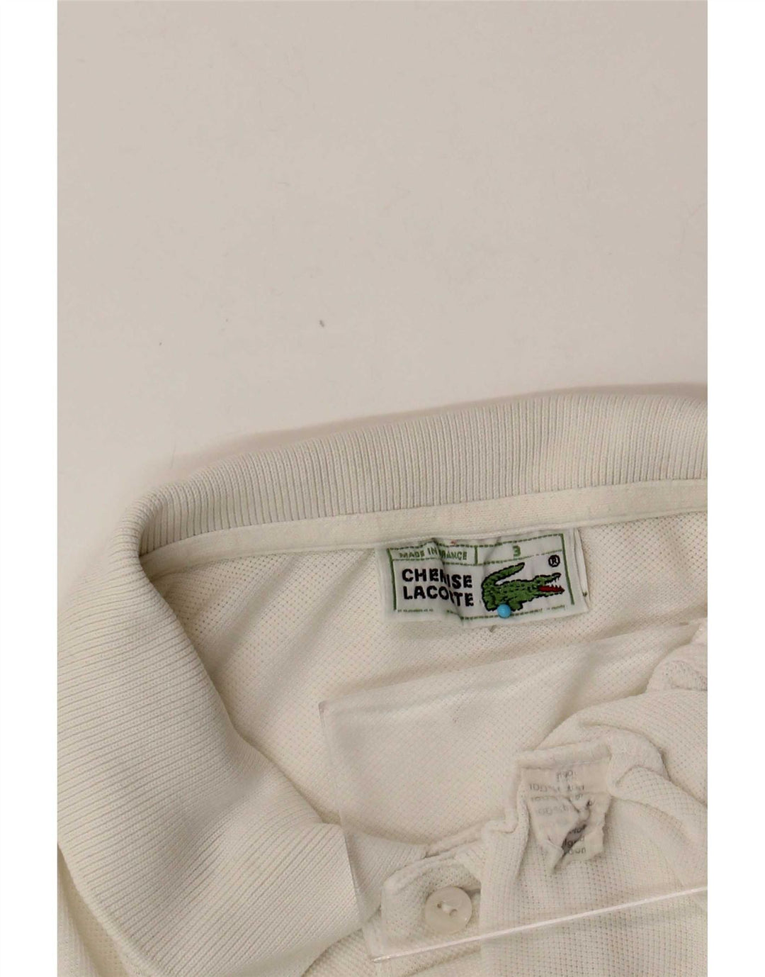 Tricou polo Lacoste pentru bărbați, mărimea 3, bumbac alb mic
