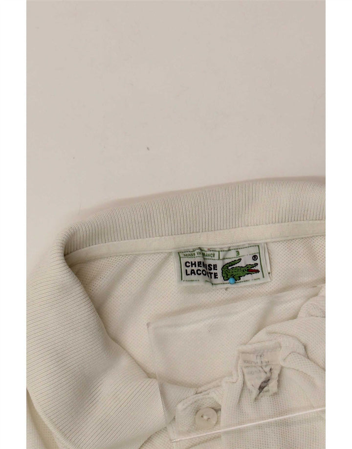 Tricou polo Lacoste pentru bărbați, mărimea 3, bumbac alb mic