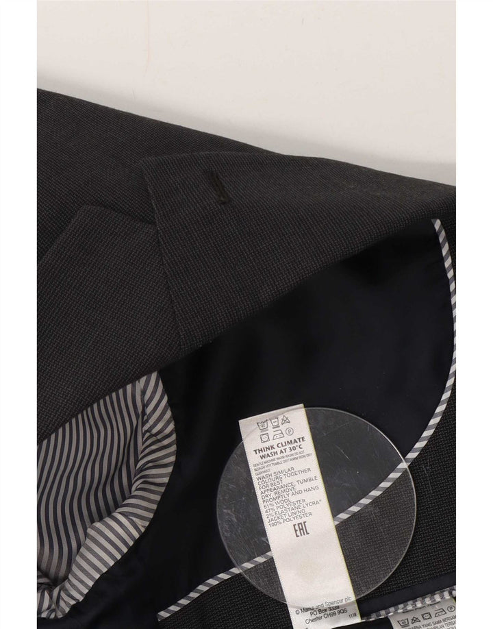 Marks & Spencer Jachetă pentru bărbați, cu 2 nasturi, cu tăiere obișnuită, Marea Britanie 40, Gri mediu