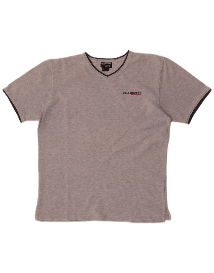 Tricou pentru bărbați Ralph Lauren Top din bumbac cu pete gri mediu