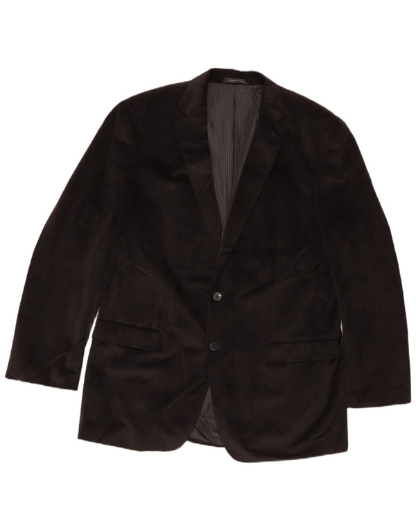 Jachetă vintage pentru bărbați, lungă cu 2 nasturi, UK 44 2XL, poliester negru