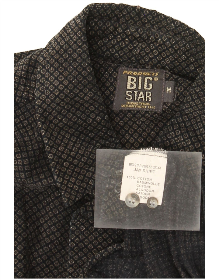Cămașă pentru bărbați Big Star Bumbac Geometric Negru Mediu