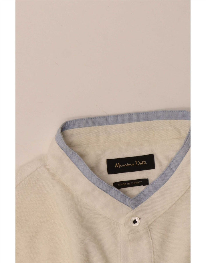 Tricou polo Massimo Dutti pentru bărbați, alb mediu, bloc de culoare