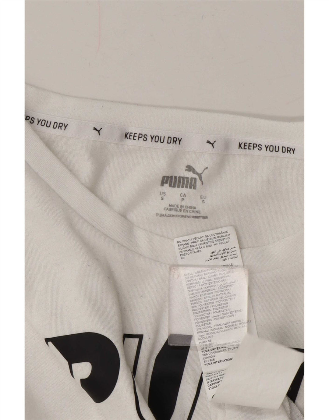 Tricou grafic Puma pentru femei Top UK 10 Small White Poliester