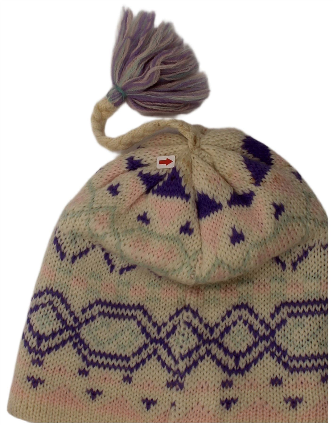 Pălărie vintage pentru femei, mărime unică, din lână Fair Isle