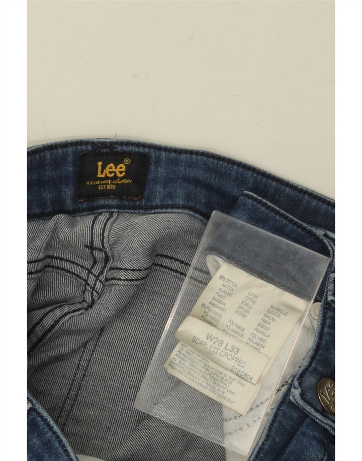 LEE Womens Scarlett Cropped Jeans W28 L33 Blue Cotton