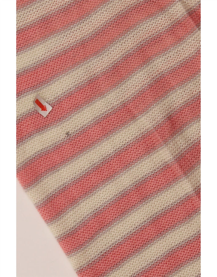 Pulover VINTAGE pentru femei cu decolteu barcă UK 14 Roz mediu Colorblock