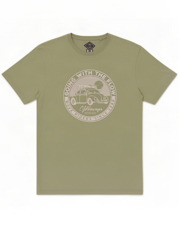 Tricou grafic pentru bărbați Fat Face Top mic, verde, bumbac