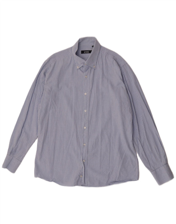 Trussardi Cămașă Bărbați Mărimea 41 42 Lung Blue Check