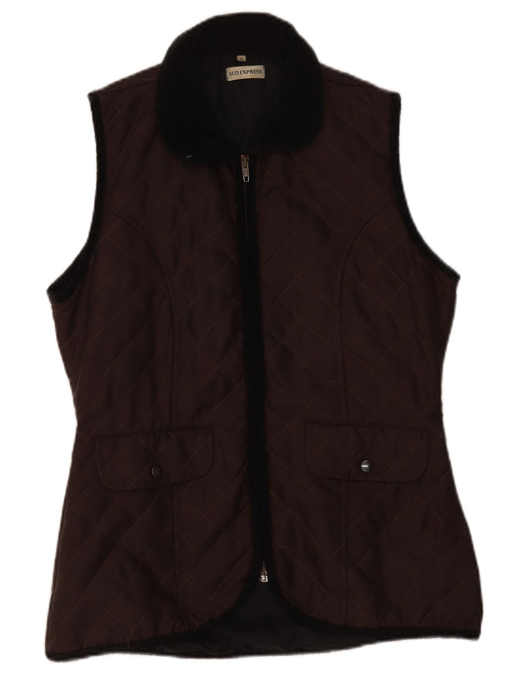 Sud Express Gilet matlasat pentru femei UK 14 Medium Brown Nylon