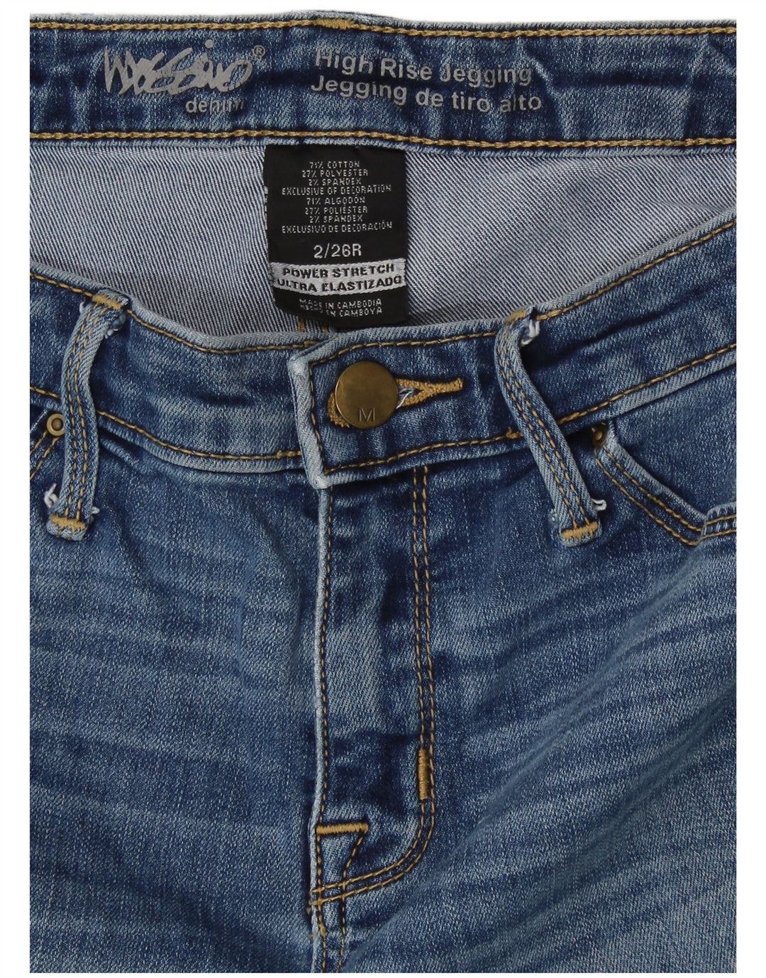 Blugi jegging învechiți pentru femei Mossimo US 2 XS L26 L25 Bumbac albastru