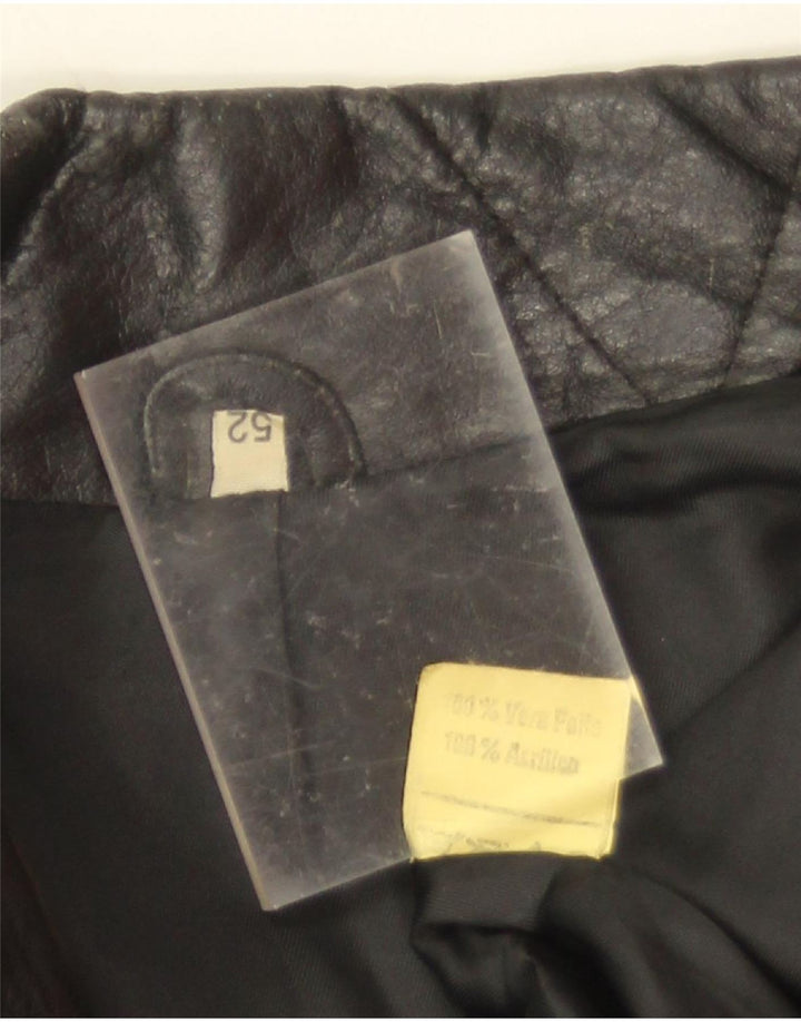 Geacă din piele vintage pentru bărbați IT 52 XL din piele neagră