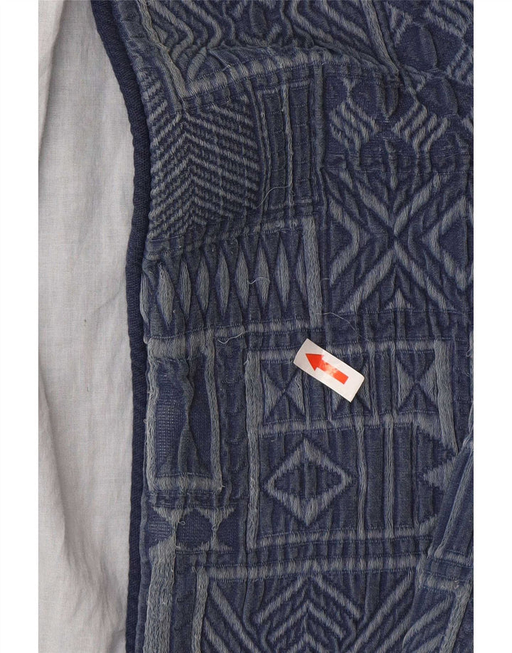 Pardesiu deschis pentru femei Zara UK 16 mare din bumbac geometric albastru