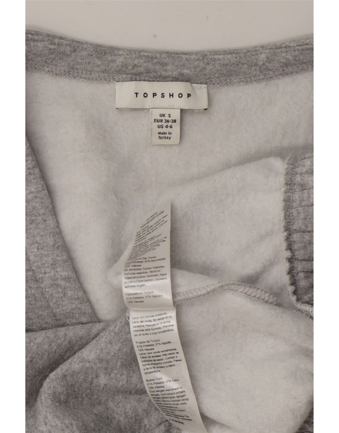 Topshop Pulover supradimensionat pentru femei Crop UK 10 Poliester mic gri
