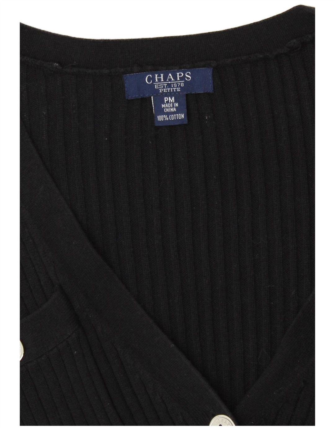 Pulover cardigan mic pentru femei Chaps UK 14 bumbac mediu negru