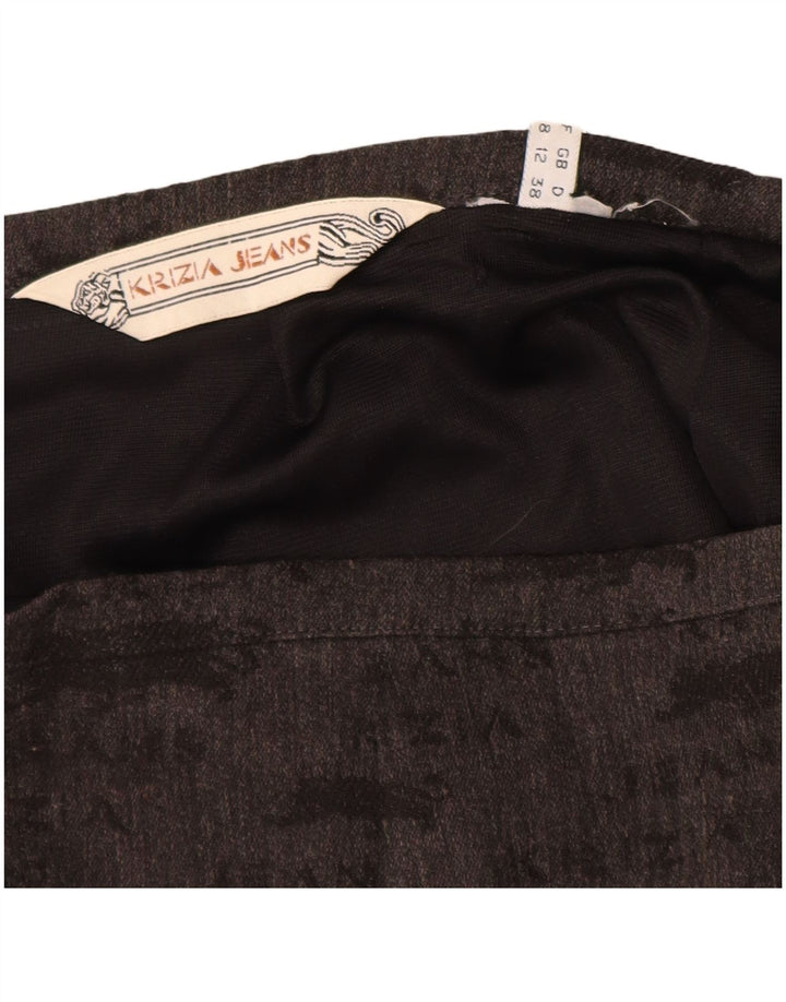 KRIZIA JEANS Fusta creion cu grafica pentru femei UK 12 Medium W28 Gri