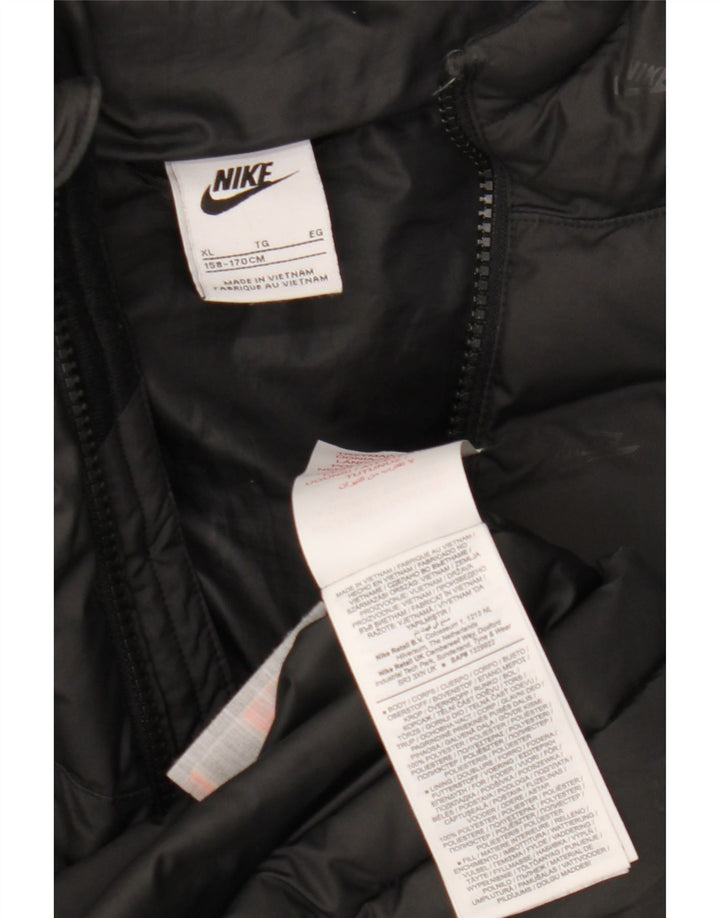 Jachetă căptușită cu glugă grafică Nike pentru băieți 13-14 ani XL poliester negru