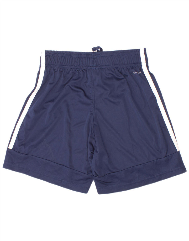 Pantaloni scurți sport Adidas Climalite pentru băieți 9-10 ani, albastru bleumarin, poliester