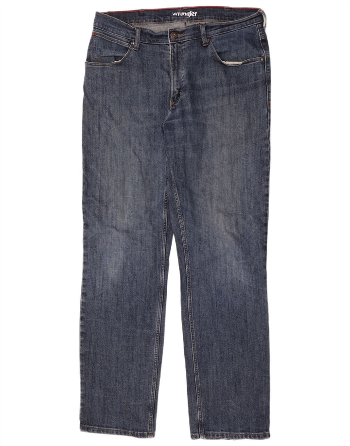 Blugi drepti pentru bărbați Wrangler W36 L34 Bumbac albastru