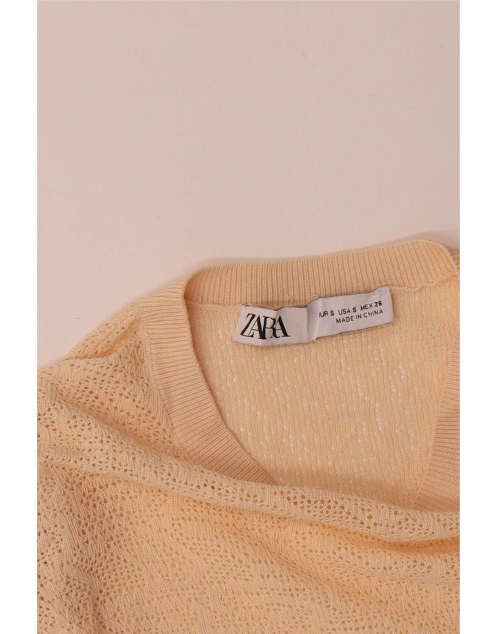 Top femeie Zara cu mânecă lungă UK 8 Small Bej
