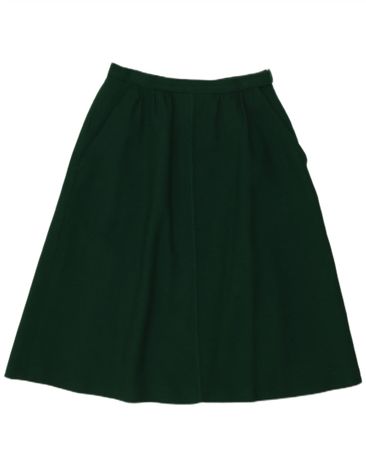 Fustă A-Line Jaeger pentru femei UK 14 Medium W26 Lână verde