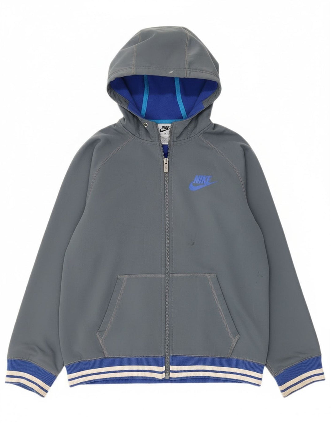Pulover Nike pentru femei, cu fermoar, UK 18 XL, poliester gri