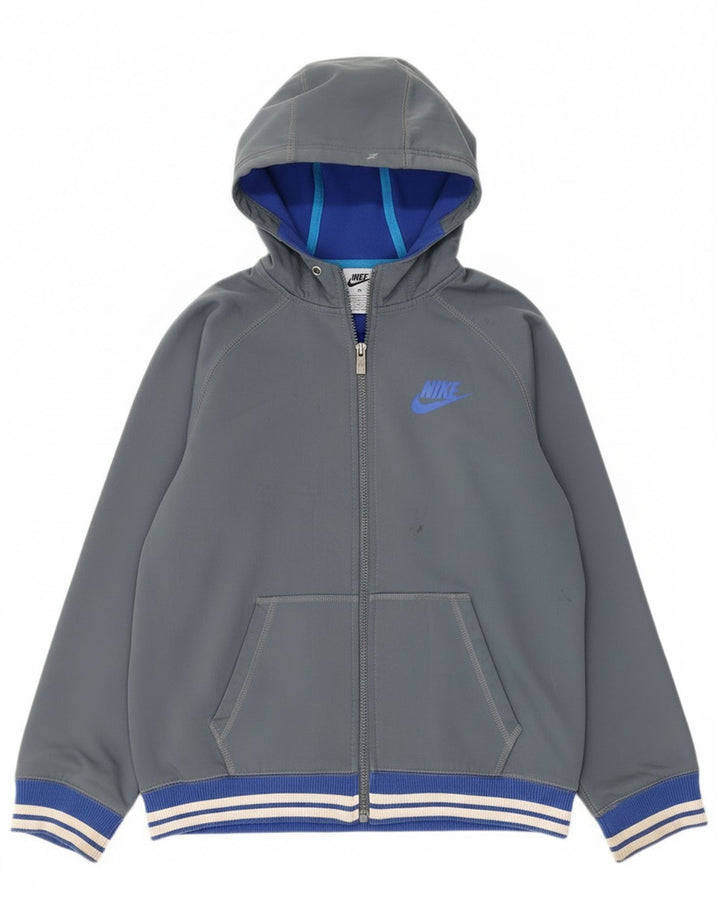 Pulover Nike pentru femei, cu fermoar, UK 18 XL, poliester gri