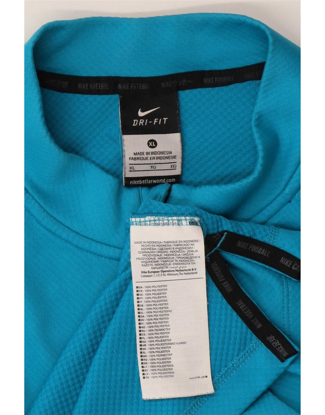 Top de trening pentru bărbați Dri Fit, cu fermoar și gât, pulover, XL, albastru, bloc de culoare