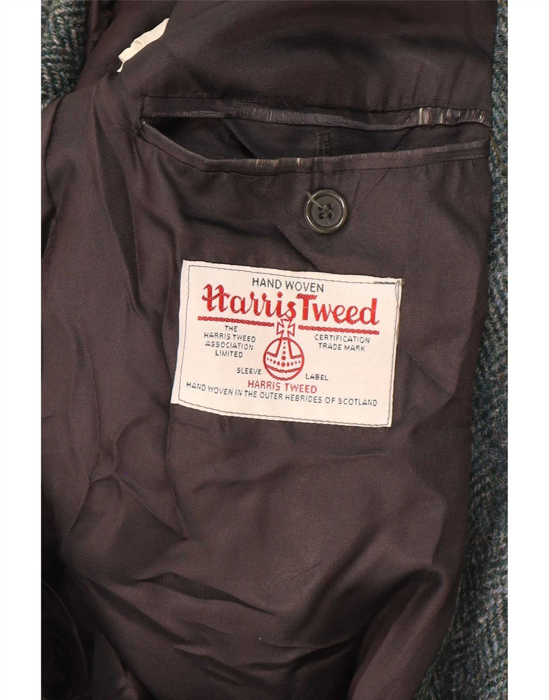 Jachetă pentru bărbați Harris Tweed cu 2 nasturi IT 54 2XL Green Herringbone