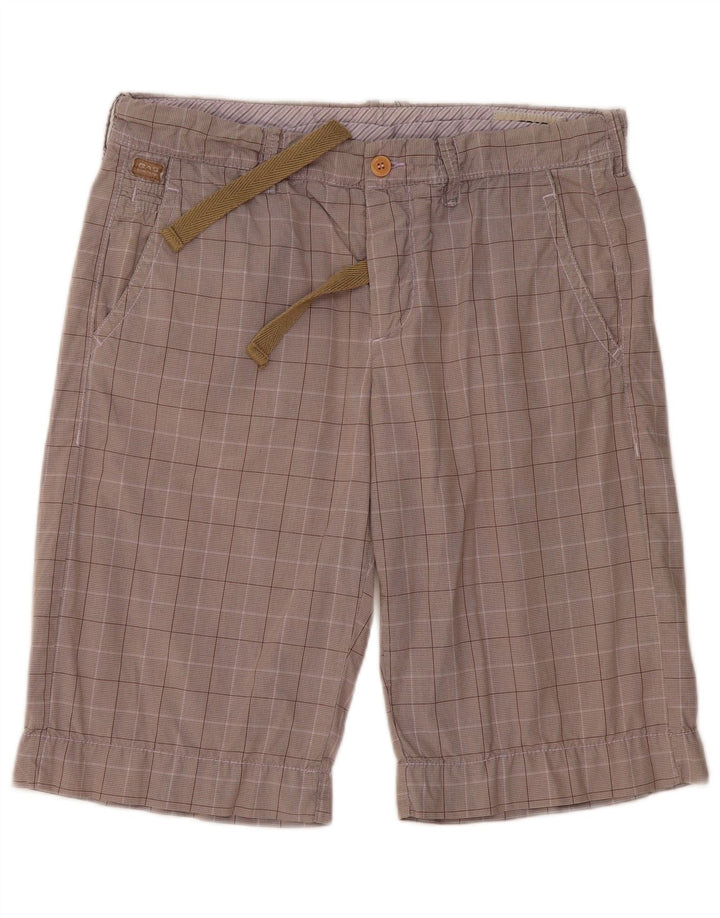 Pantaloni scurți chino pentru bărbați Gas W34 Large Gri Check