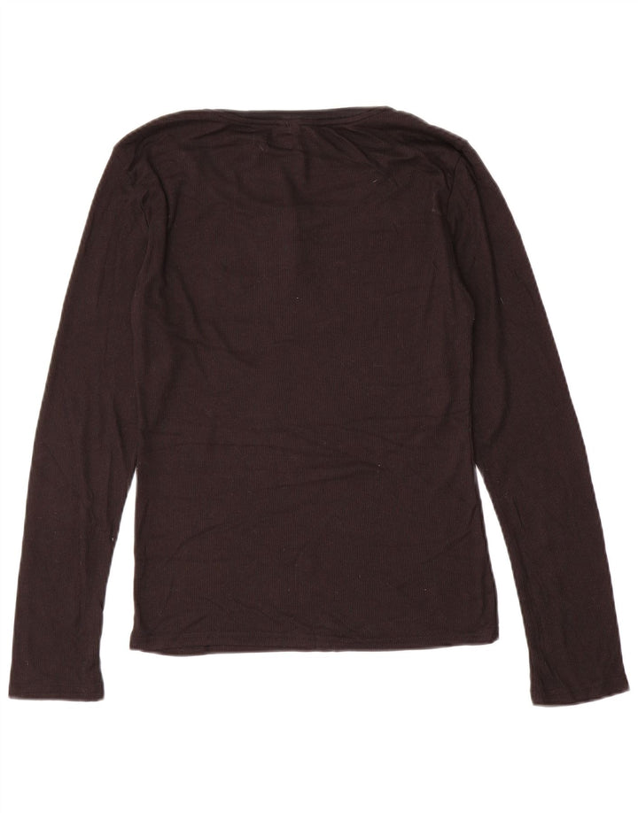 Top femei CALVIN KLEIN cu mânecă lungă UK 10 mic maro