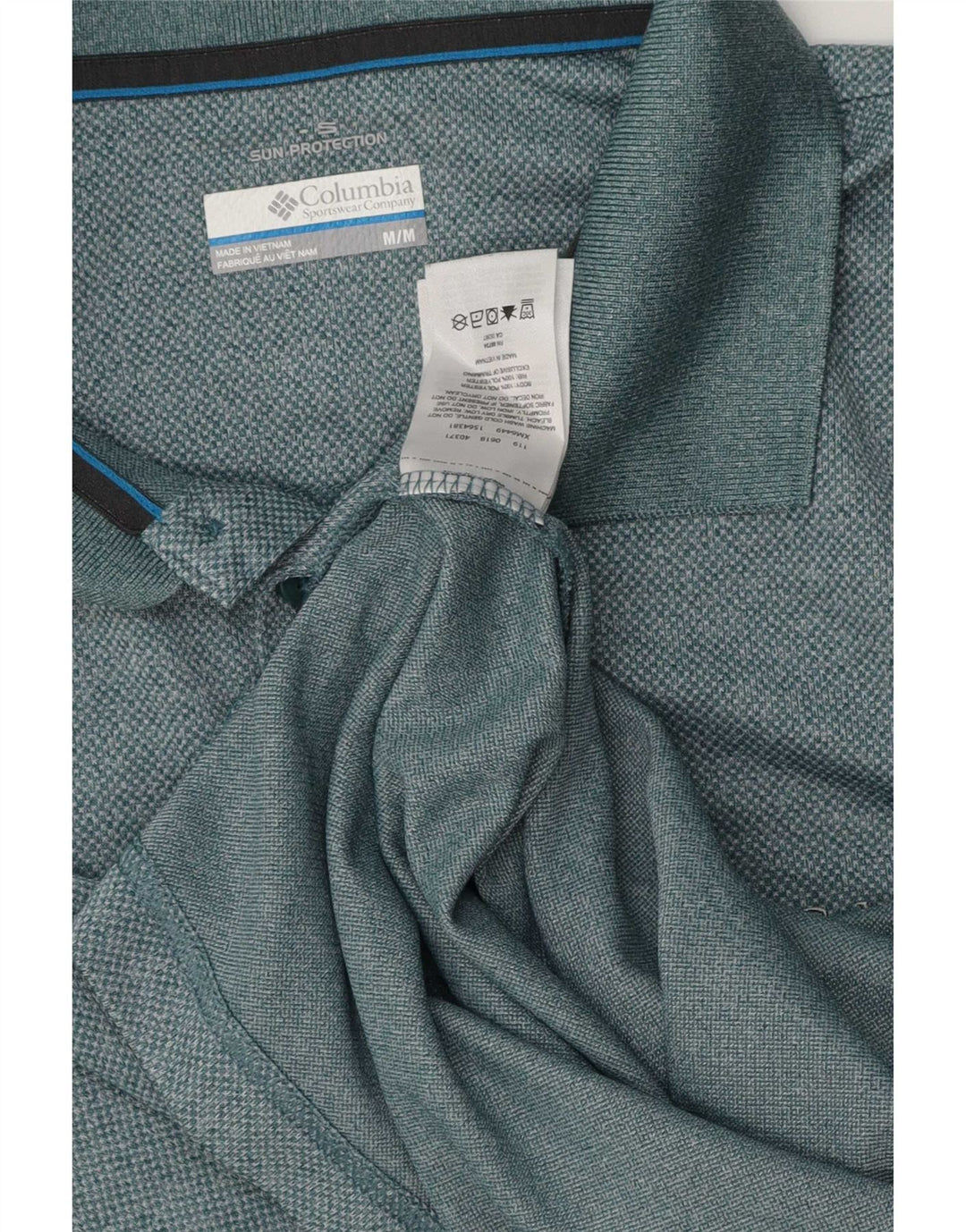 Tricou polo Columbia pentru bărbați, poliester verde mediu