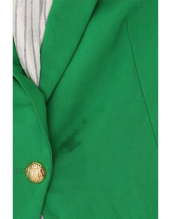 Jachetă pentru femei Zara Crop 1 Button Blazer UK 18 XL Poliester verde