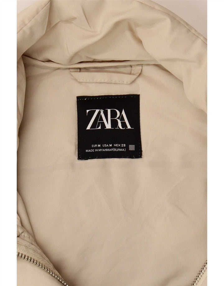 Gilet căptușit cu glugă pentru femei Zara UK 14 Medium Bej Poliester