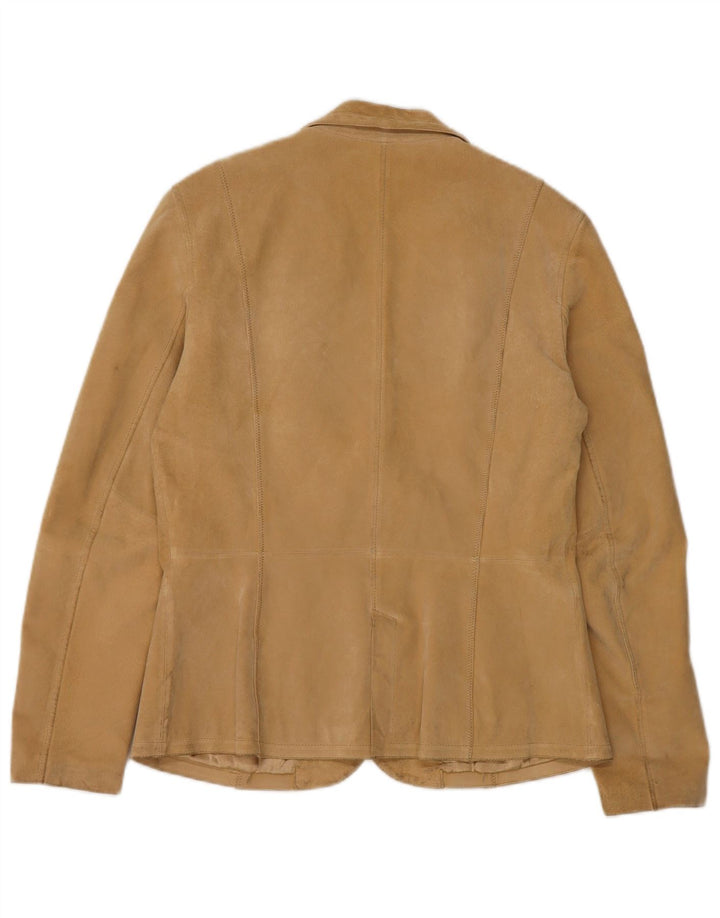 In Extenso Jachetă de piele intoarsa cu 2 nasturi pentru femei UK 14 Medium Beige Piele