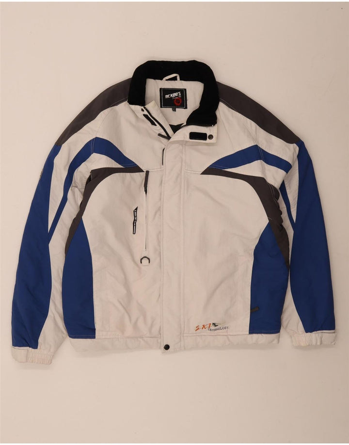 Jachetă de schi MC Kee's pentru bărbați UK 42 XL, nailon color bloc alb